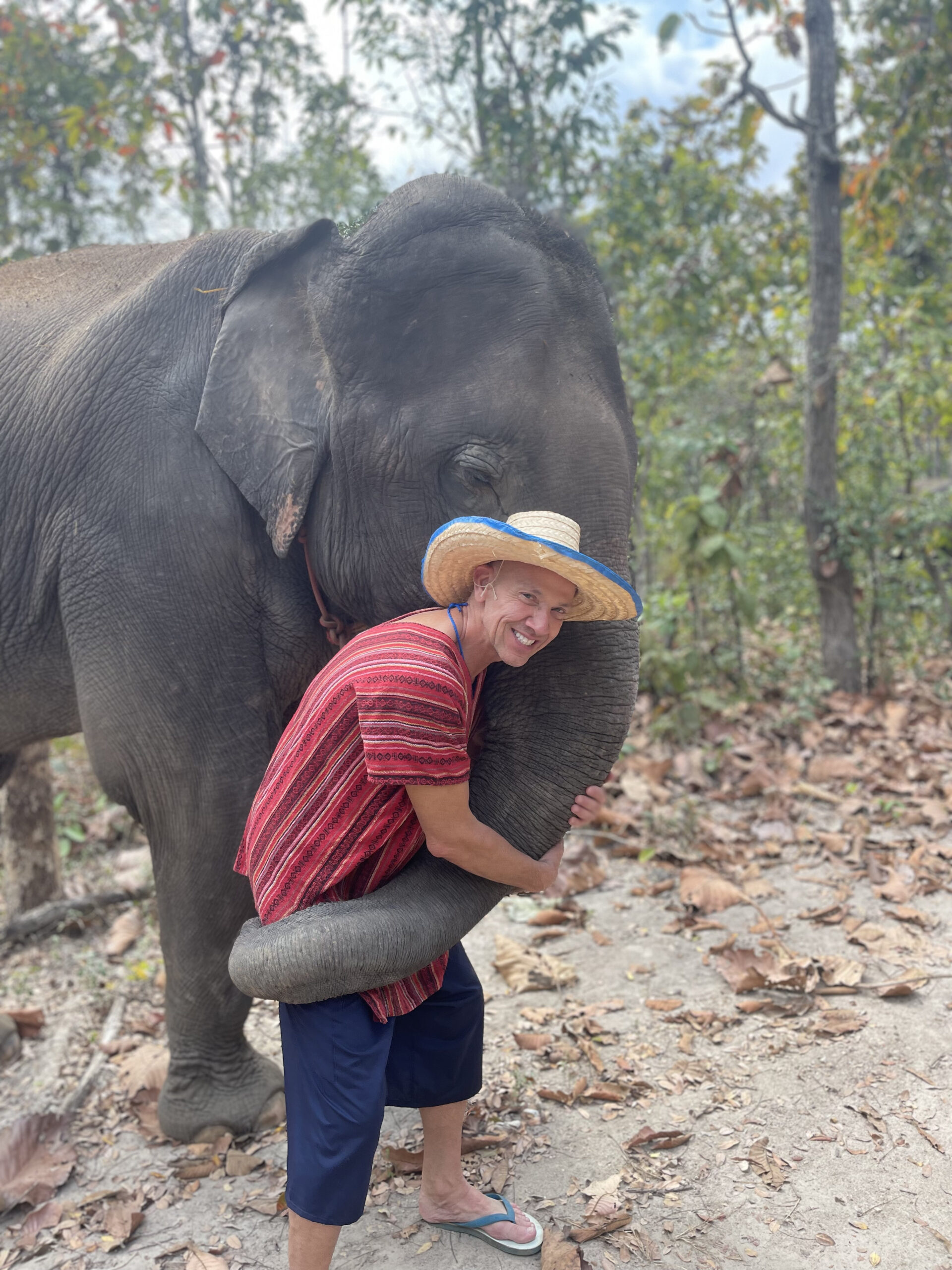 chris and child with elephant
