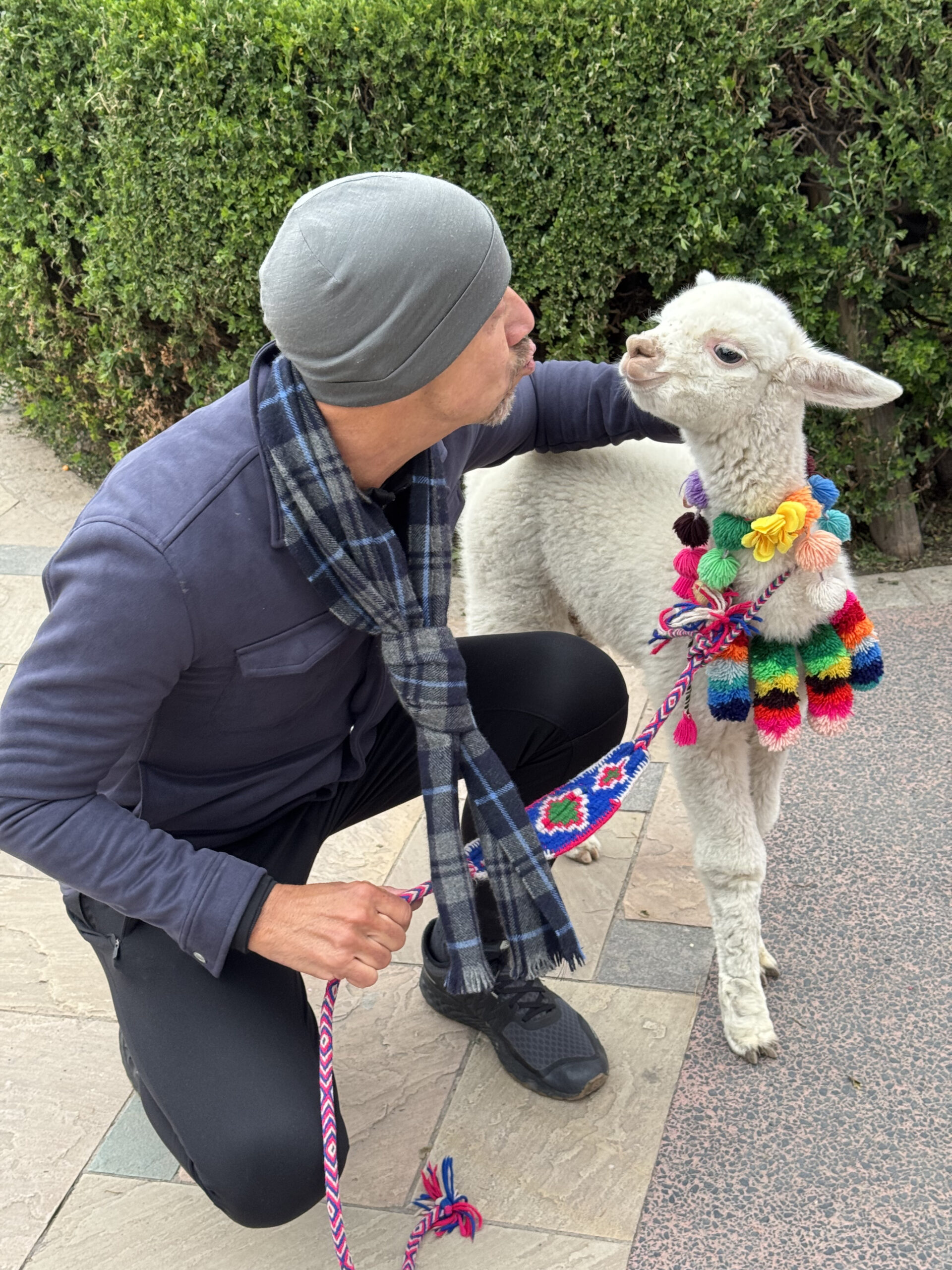 chris next to a goat