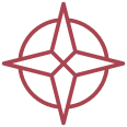 compass rose thin icon
